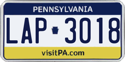 PA license plate LAP3018