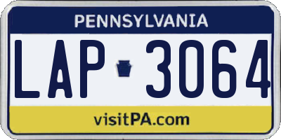 PA license plate LAP3064