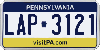 PA license plate LAP3121