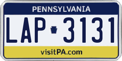 PA license plate LAP3131