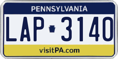 PA license plate LAP3140