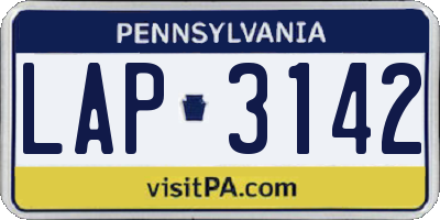 PA license plate LAP3142