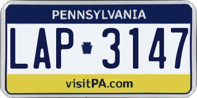 PA license plate LAP3147