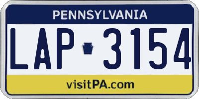 PA license plate LAP3154
