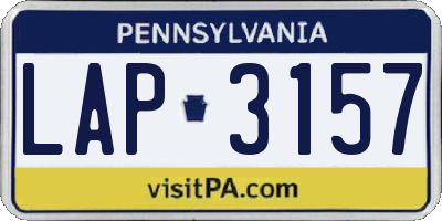 PA license plate LAP3157