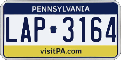 PA license plate LAP3164