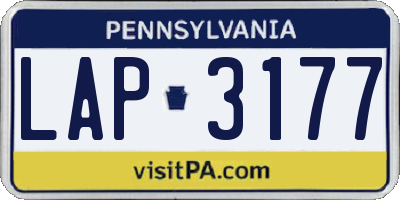 PA license plate LAP3177