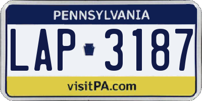 PA license plate LAP3187