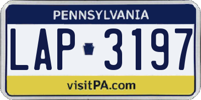 PA license plate LAP3197