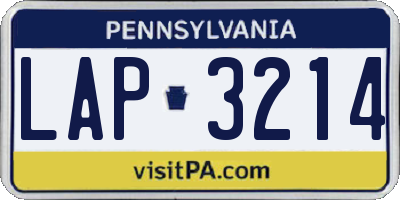 PA license plate LAP3214