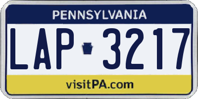 PA license plate LAP3217