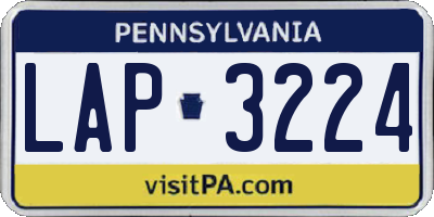 PA license plate LAP3224