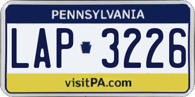 PA license plate LAP3226