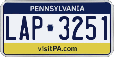 PA license plate LAP3251