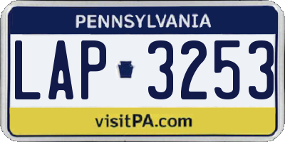 PA license plate LAP3253