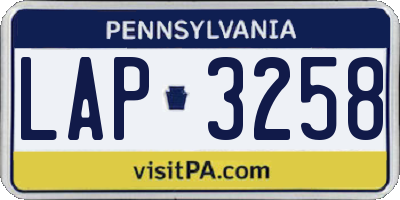 PA license plate LAP3258