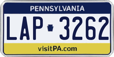 PA license plate LAP3262