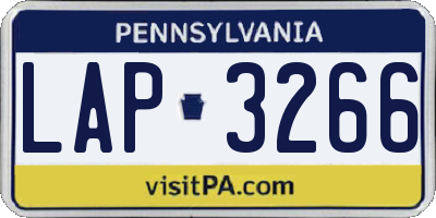 PA license plate LAP3266