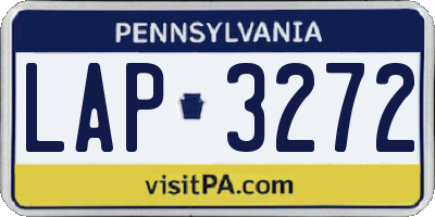 PA license plate LAP3272