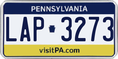 PA license plate LAP3273