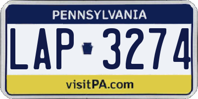 PA license plate LAP3274