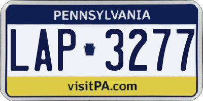 PA license plate LAP3277