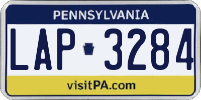 PA license plate LAP3284