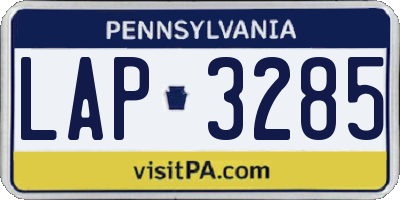 PA license plate LAP3285