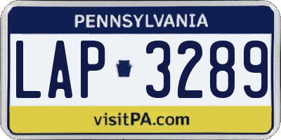 PA license plate LAP3289