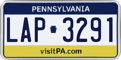 PA license plate LAP3291