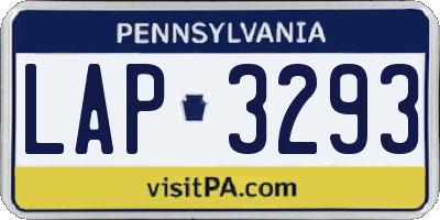 PA license plate LAP3293