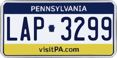 PA license plate LAP3299