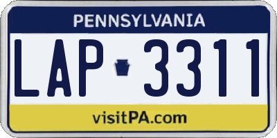 PA license plate LAP3311