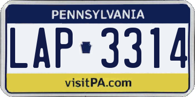 PA license plate LAP3314