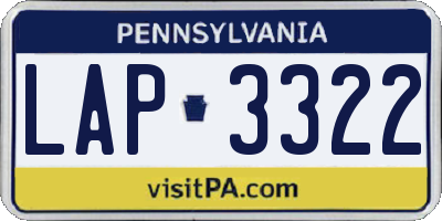 PA license plate LAP3322