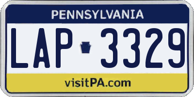PA license plate LAP3329