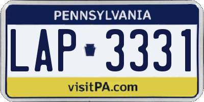 PA license plate LAP3331