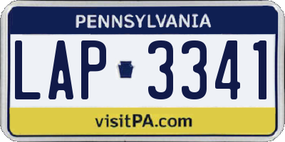 PA license plate LAP3341