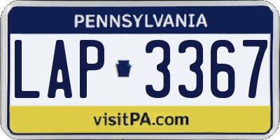 PA license plate LAP3367
