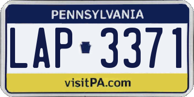 PA license plate LAP3371