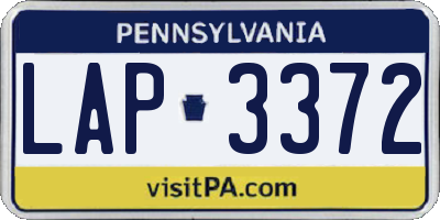 PA license plate LAP3372