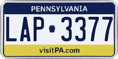PA license plate LAP3377