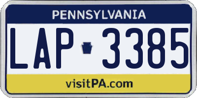 PA license plate LAP3385