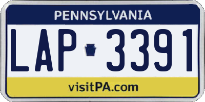 PA license plate LAP3391