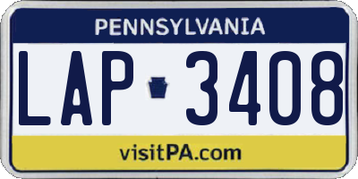 PA license plate LAP3408