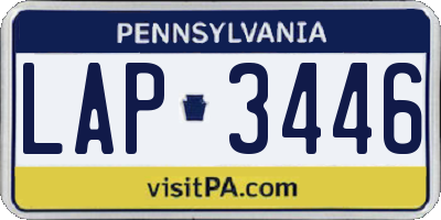 PA license plate LAP3446