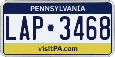 PA license plate LAP3468