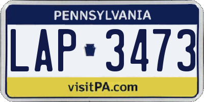 PA license plate LAP3473