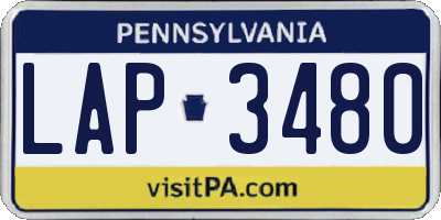 PA license plate LAP3480