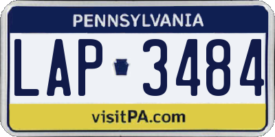 PA license plate LAP3484